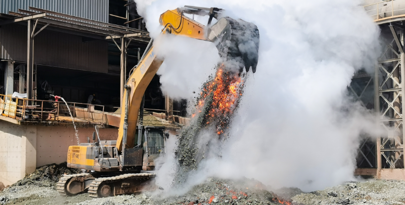 XE370CA High-Temperature Slag Site Construction at Qingshan Island Project, Indonesia 02