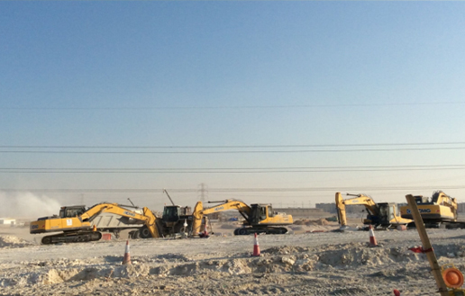 Excavators in Qatar World Cup Stadium